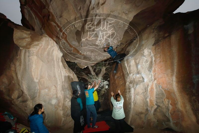 Bouldering in Hueco Tanks on 03/08/2019 with Blue Lizard Climbing and Yoga
Filename: SRM_20190308_1743130.jpg
Aperture: f/5.6
Shutter Speed: 1/250
Body: Canon EOS-1D Mark II
Lens: Canon EF 16-35mm f/2.8 L