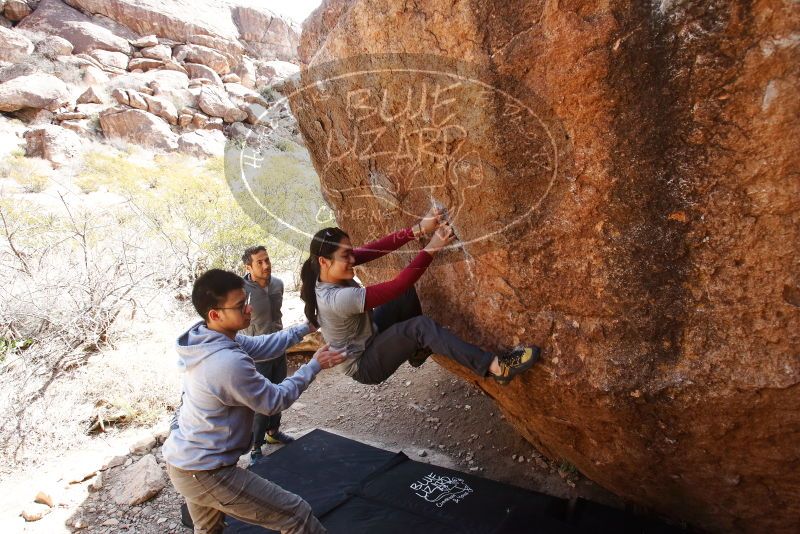 Bouldering in Hueco Tanks on 03/09/2019 with Blue Lizard Climbing and Yoga
Filename: SRM_20190309_1157160.jpg
Aperture: f/5.6
Shutter Speed: 1/200
Body: Canon EOS-1D Mark II
Lens: Canon EF 16-35mm f/2.8 L