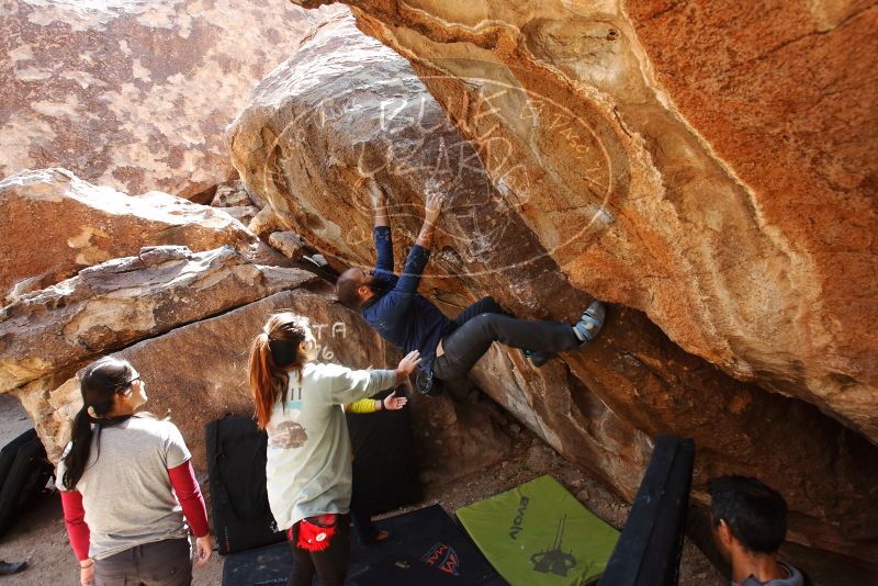 Bouldering in Hueco Tanks on 03/09/2019 with Blue Lizard Climbing and Yoga

Filename: SRM_20190309_1232440.jpg
Aperture: f/5.6
Shutter Speed: 1/250
Body: Canon EOS-1D Mark II
Lens: Canon EF 16-35mm f/2.8 L
