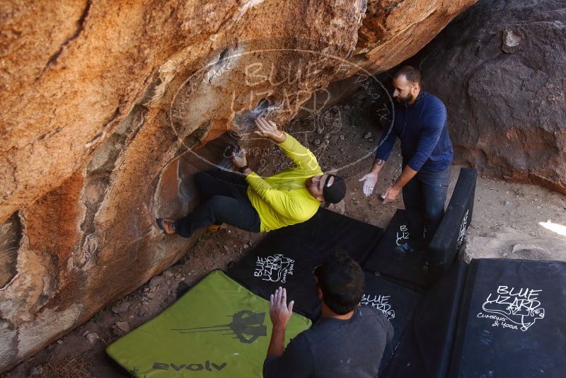 Bouldering in Hueco Tanks on 03/09/2019 with Blue Lizard Climbing and Yoga
Filename: SRM_20190309_1247250.jpg
Aperture: f/5.6
Shutter Speed: 1/200
Body: Canon EOS-1D Mark II
Lens: Canon EF 16-35mm f/2.8 L