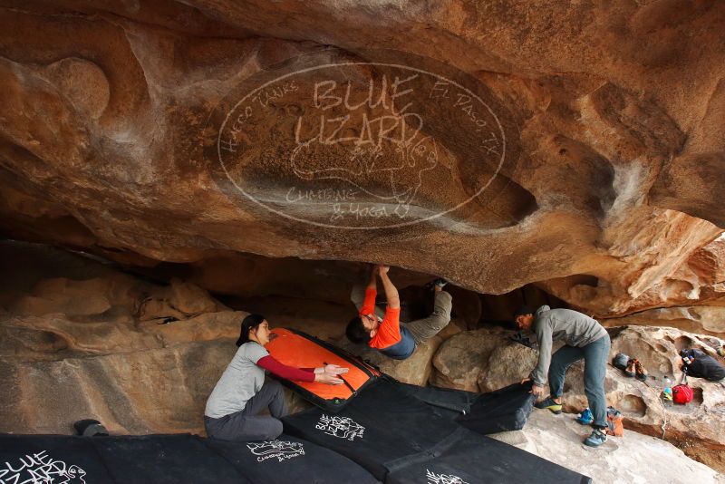 Bouldering in Hueco Tanks on 03/09/2019 with Blue Lizard Climbing and Yoga
Filename: SRM_20190309_1656330.jpg
Aperture: f/5.6
Shutter Speed: 1/250
Body: Canon EOS-1D Mark II
Lens: Canon EF 16-35mm f/2.8 L