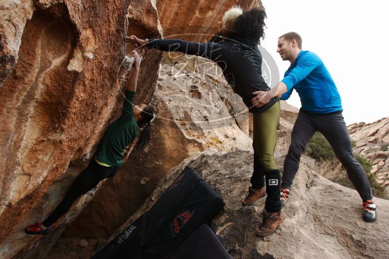 Bouldering in Hueco Tanks on 03/10/2019 with Blue Lizard Climbing and Yoga
Filename: SRM_20190310_1027470.jpg
Aperture: f/5.6
Shutter Speed: 1/400
Body: Canon EOS-1D Mark II
Lens: Canon EF 16-35mm f/2.8 L