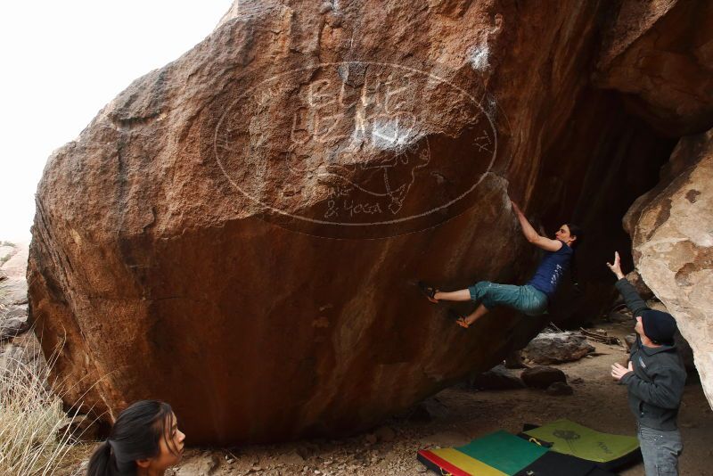Bouldering in Hueco Tanks on 03/10/2019 with Blue Lizard Climbing and Yoga
Filename: SRM_20190310_1056580.jpg
Aperture: f/5.6
Shutter Speed: 1/320
Body: Canon EOS-1D Mark II
Lens: Canon EF 16-35mm f/2.8 L