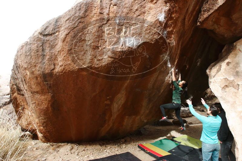 Bouldering in Hueco Tanks on 03/10/2019 with Blue Lizard Climbing and Yoga
Filename: SRM_20190310_1105490.jpg
Aperture: f/5.6
Shutter Speed: 1/400
Body: Canon EOS-1D Mark II
Lens: Canon EF 16-35mm f/2.8 L
