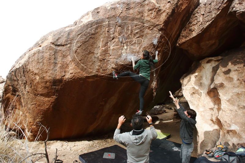 Bouldering in Hueco Tanks on 03/10/2019 with Blue Lizard Climbing and Yoga

Filename: SRM_20190310_1110510.jpg
Aperture: f/5.6
Shutter Speed: 1/500
Body: Canon EOS-1D Mark II
Lens: Canon EF 16-35mm f/2.8 L