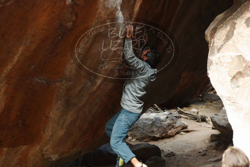 Bouldering in Hueco Tanks on 03/10/2019 with Blue Lizard Climbing and Yoga

Filename: SRM_20190310_1133561.jpg
Aperture: f/2.8
Shutter Speed: 1/400
Body: Canon EOS-1D Mark II
Lens: Canon EF 50mm f/1.8 II