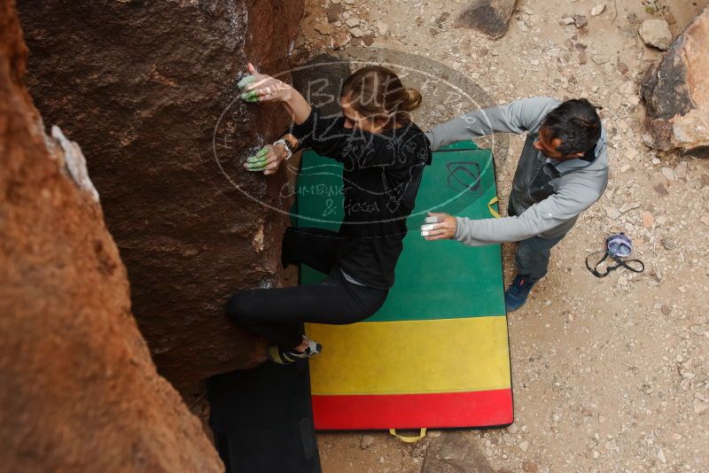 Bouldering in Hueco Tanks on 03/10/2019 with Blue Lizard Climbing and Yoga
Filename: SRM_20190310_1359390.jpg
Aperture: f/5.0
Shutter Speed: 1/200
Body: Canon EOS-1D Mark II
Lens: Canon EF 16-35mm f/2.8 L