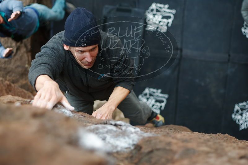 Bouldering in Hueco Tanks on 03/10/2019 with Blue Lizard Climbing and Yoga

Filename: SRM_20190310_1448330.jpg
Aperture: f/2.2
Shutter Speed: 1/320
Body: Canon EOS-1D Mark II
Lens: Canon EF 50mm f/1.8 II