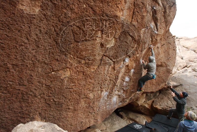 Bouldering in Hueco Tanks on 03/10/2019 with Blue Lizard Climbing and Yoga
Filename: SRM_20190310_1456490.jpg
Aperture: f/5.6
Shutter Speed: 1/320
Body: Canon EOS-1D Mark II
Lens: Canon EF 16-35mm f/2.8 L