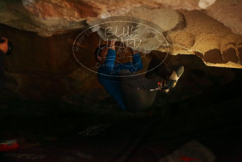 Bouldering in Hueco Tanks on 03/10/2019 with Blue Lizard Climbing and Yoga
Filename: SRM_20190310_1553000.jpg
Aperture: f/1.8
Shutter Speed: 1/100
Body: Canon EOS-1D Mark II
Lens: Canon EF 50mm f/1.8 II