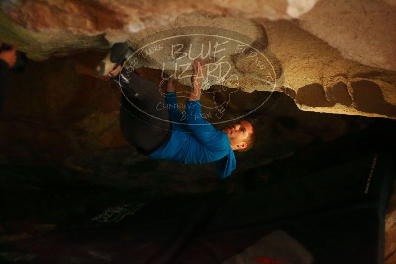 Bouldering in Hueco Tanks on 03/10/2019 with Blue Lizard Climbing and Yoga
Filename: SRM_20190310_1553140.jpg
Aperture: f/1.8
Shutter Speed: 1/100
Body: Canon EOS-1D Mark II
Lens: Canon EF 50mm f/1.8 II