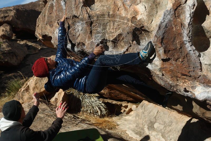Bouldering in Hueco Tanks on 03/15/2019 with Blue Lizard Climbing and Yoga
Filename: SRM_20190315_0923270.jpg
Aperture: f/4.0
Shutter Speed: 1/800
Body: Canon EOS-1D Mark II
Lens: Canon EF 50mm f/1.8 II