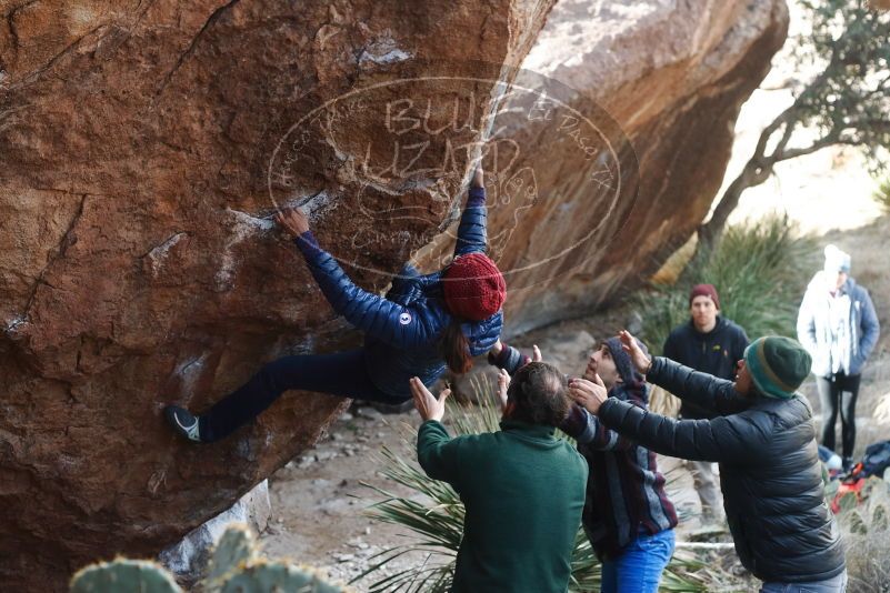 Bouldering in Hueco Tanks on 03/15/2019 with Blue Lizard Climbing and Yoga

Filename: SRM_20190315_1034480.jpg
Aperture: f/4.0
Shutter Speed: 1/400
Body: Canon EOS-1D Mark II
Lens: Canon EF 50mm f/1.8 II
