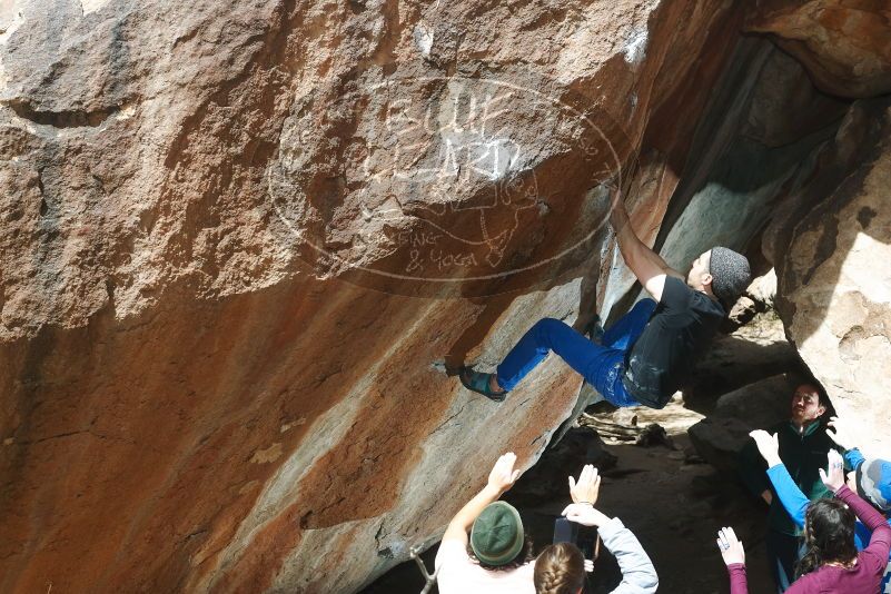 Bouldering in Hueco Tanks on 03/15/2019 with Blue Lizard Climbing and Yoga
Filename: SRM_20190315_1251220.jpg
Aperture: f/5.6
Shutter Speed: 1/250
Body: Canon EOS-1D Mark II
Lens: Canon EF 50mm f/1.8 II