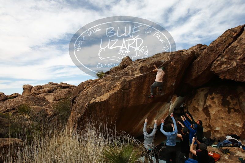 Bouldering in Hueco Tanks on 03/15/2019 with Blue Lizard Climbing and Yoga
Filename: SRM_20190315_1306350.jpg
Aperture: f/8.0
Shutter Speed: 1/250
Body: Canon EOS-1D Mark II
Lens: Canon EF 16-35mm f/2.8 L