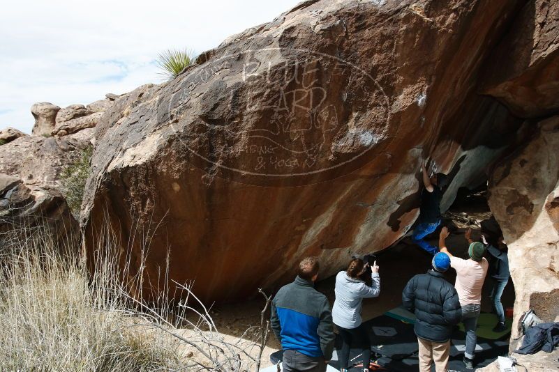 Bouldering in Hueco Tanks on 03/15/2019 with Blue Lizard Climbing and Yoga
Filename: SRM_20190315_1342160.jpg
Aperture: f/8.0
Shutter Speed: 1/250
Body: Canon EOS-1D Mark II
Lens: Canon EF 16-35mm f/2.8 L