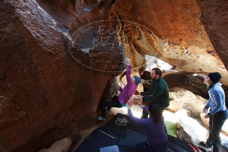 Bouldering in Hueco Tanks on 03/15/2019 with Blue Lizard Climbing and Yoga

Filename: SRM_20190315_1550270.jpg
Aperture: f/5.0
Shutter Speed: 1/200
Body: Canon EOS-1D Mark II
Lens: Canon EF 16-35mm f/2.8 L