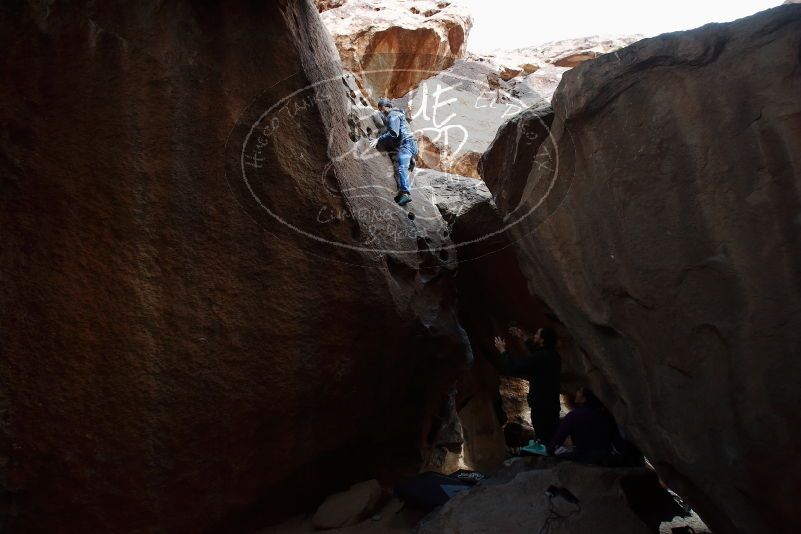 Bouldering in Hueco Tanks on 03/15/2019 with Blue Lizard Climbing and Yoga

Filename: SRM_20190315_1601380.jpg
Aperture: f/5.6
Shutter Speed: 1/320
Body: Canon EOS-1D Mark II
Lens: Canon EF 16-35mm f/2.8 L