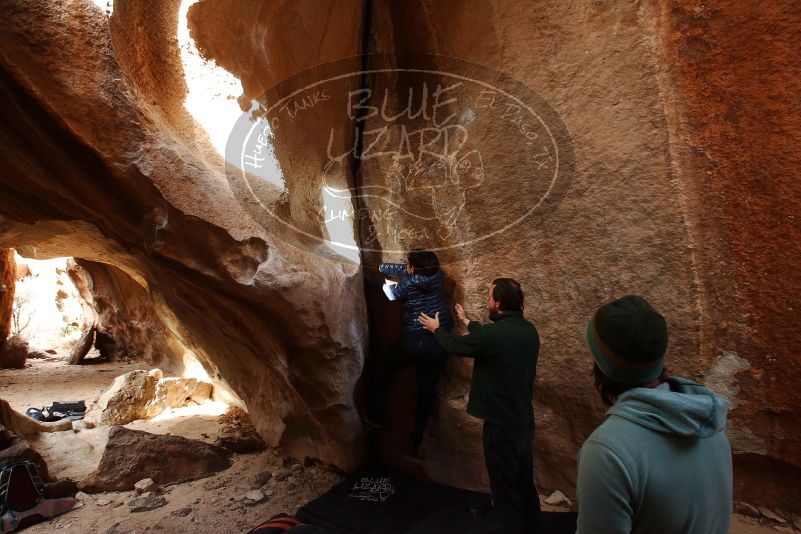 Bouldering in Hueco Tanks on 03/15/2019 with Blue Lizard Climbing and Yoga
Filename: SRM_20190315_1634110.jpg
Aperture: f/6.3
Shutter Speed: 1/125
Body: Canon EOS-1D Mark II
Lens: Canon EF 16-35mm f/2.8 L