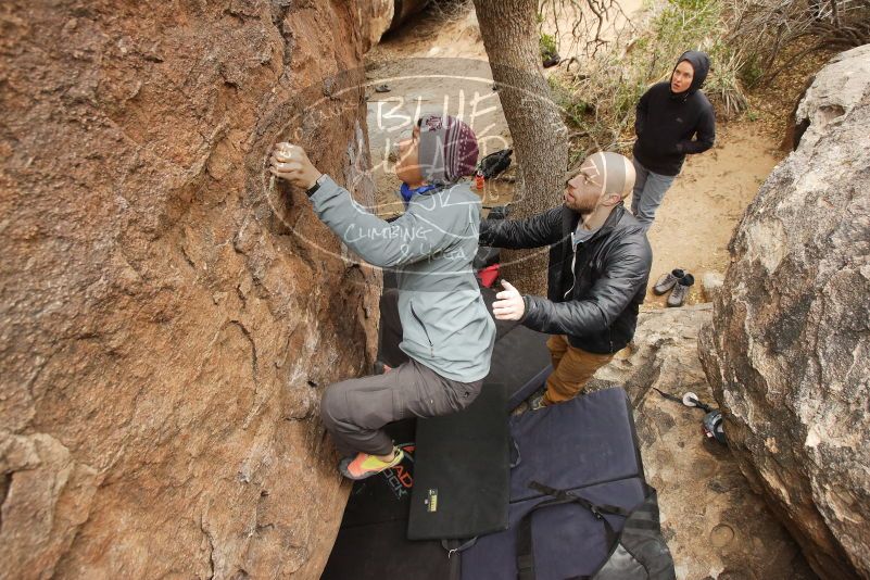 Bouldering in Hueco Tanks on 03/16/2019 with Blue Lizard Climbing and Yoga

Filename: SRM_20190316_1121330.jpg
Aperture: f/5.0
Shutter Speed: 1/125
Body: Canon EOS-1D Mark II
Lens: Canon EF 16-35mm f/2.8 L
