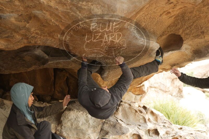 Bouldering in Hueco Tanks on 03/16/2019 with Blue Lizard Climbing and Yoga
Filename: SRM_20190316_1301330.jpg
Aperture: f/3.5
Shutter Speed: 1/250
Body: Canon EOS-1D Mark II
Lens: Canon EF 50mm f/1.8 II
