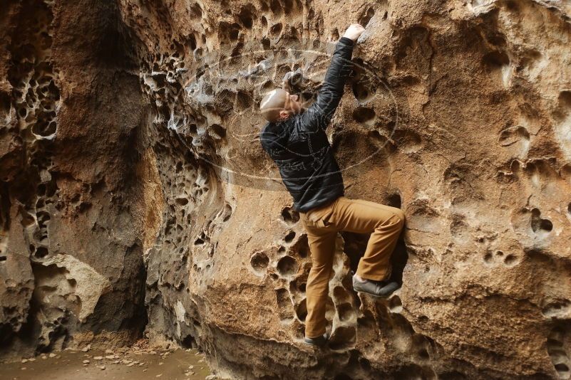 Bouldering in Hueco Tanks on 03/16/2019 with Blue Lizard Climbing and Yoga

Filename: SRM_20190316_1414510.jpg
Aperture: f/2.8
Shutter Speed: 1/125
Body: Canon EOS-1D Mark II
Lens: Canon EF 50mm f/1.8 II