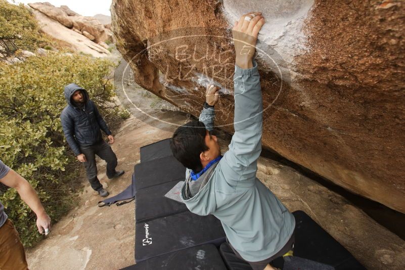Bouldering in Hueco Tanks on 03/16/2019 with Blue Lizard Climbing and Yoga

Filename: SRM_20190316_1514341.jpg
Aperture: f/5.6
Shutter Speed: 1/320
Body: Canon EOS-1D Mark II
Lens: Canon EF 16-35mm f/2.8 L