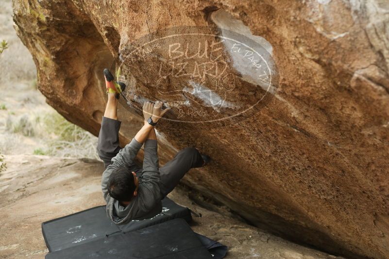 Bouldering in Hueco Tanks on 03/16/2019 with Blue Lizard Climbing and Yoga

Filename: SRM_20190316_1534350.jpg
Aperture: f/2.8
Shutter Speed: 1/320
Body: Canon EOS-1D Mark II
Lens: Canon EF 50mm f/1.8 II