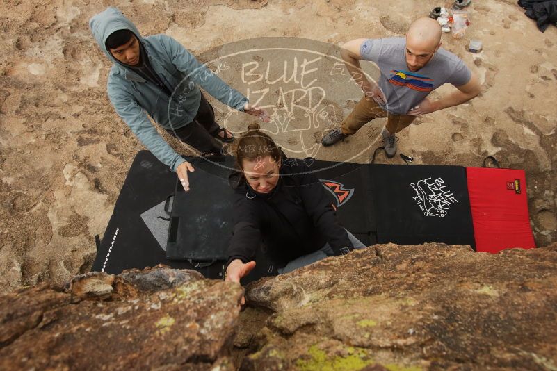 Bouldering in Hueco Tanks on 03/16/2019 with Blue Lizard Climbing and Yoga
Filename: SRM_20190316_1551430.jpg
Aperture: f/5.6
Shutter Speed: 1/1250
Body: Canon EOS-1D Mark II
Lens: Canon EF 16-35mm f/2.8 L