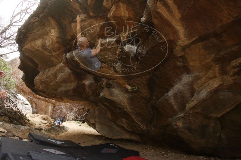 Bouldering in Hueco Tanks on 03/16/2019 with Blue Lizard Climbing and Yoga
Filename: SRM_20190316_1634280.jpg
Aperture: f/5.6
Shutter Speed: 1/200
Body: Canon EOS-1D Mark II
Lens: Canon EF 16-35mm f/2.8 L