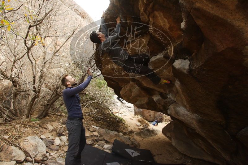 Bouldering in Hueco Tanks on 03/16/2019 with Blue Lizard Climbing and Yoga
Filename: SRM_20190316_1637220.jpg
Aperture: f/5.6
Shutter Speed: 1/320
Body: Canon EOS-1D Mark II
Lens: Canon EF 16-35mm f/2.8 L