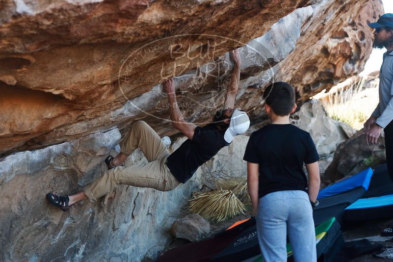 Bouldering in Hueco Tanks on 03/17/2019 with Blue Lizard Climbing and Yoga

Filename: SRM_20190317_1003560.jpg
Aperture: f/4.0
Shutter Speed: 1/200
Body: Canon EOS-1D Mark II
Lens: Canon EF 50mm f/1.8 II