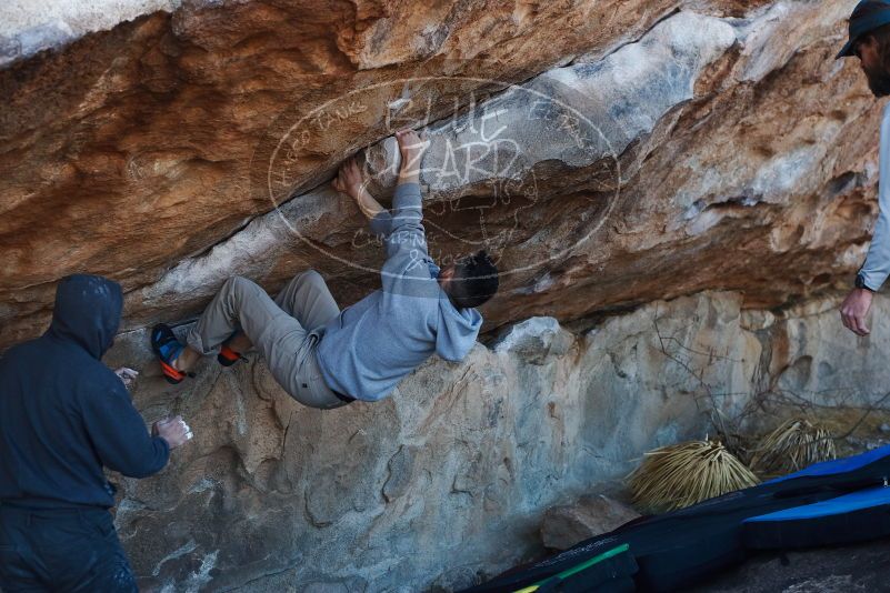 Bouldering in Hueco Tanks on 03/17/2019 with Blue Lizard Climbing and Yoga
Filename: SRM_20190317_1009110.jpg
Aperture: f/4.0
Shutter Speed: 1/250
Body: Canon EOS-1D Mark II
Lens: Canon EF 50mm f/1.8 II