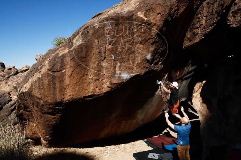 Bouldering in Hueco Tanks on 03/17/2019 with Blue Lizard Climbing and Yoga
Filename: SRM_20190317_1101280.jpg
Aperture: f/5.6
Shutter Speed: 1/250
Body: Canon EOS-1D Mark II
Lens: Canon EF 16-35mm f/2.8 L