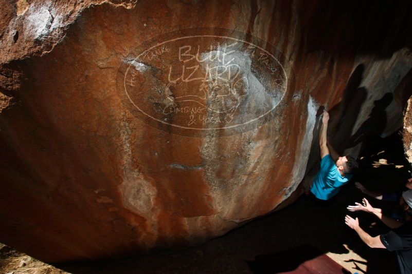 Bouldering in Hueco Tanks on 03/17/2019 with Blue Lizard Climbing and Yoga

Filename: SRM_20190317_1131550.jpg
Aperture: f/6.3
Shutter Speed: 1/250
Body: Canon EOS-1D Mark II
Lens: Canon EF 16-35mm f/2.8 L
