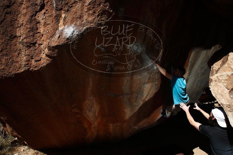 Bouldering in Hueco Tanks on 03/17/2019 with Blue Lizard Climbing and Yoga
Filename: SRM_20190317_1138470.jpg
Aperture: f/6.3
Shutter Speed: 1/250
Body: Canon EOS-1D Mark II
Lens: Canon EF 16-35mm f/2.8 L