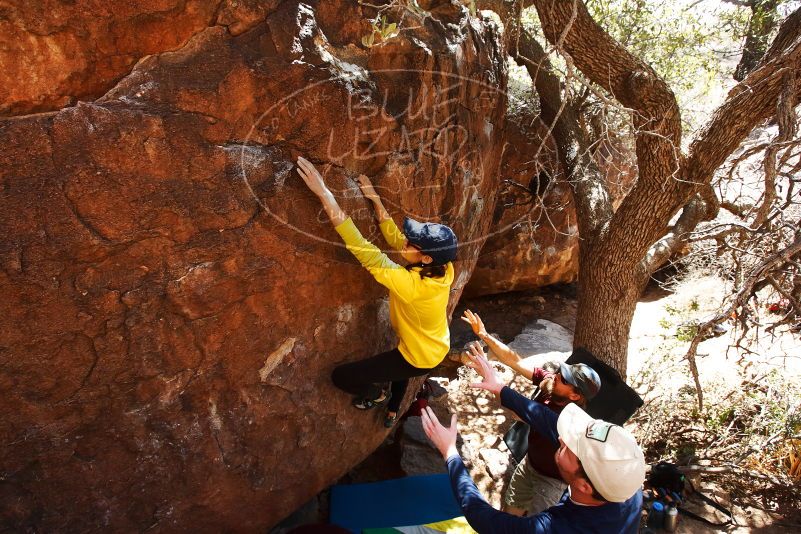 Bouldering in Hueco Tanks on 03/17/2019 with Blue Lizard Climbing and Yoga

Filename: SRM_20190317_1425080.jpg
Aperture: f/5.6
Shutter Speed: 1/320
Body: Canon EOS-1D Mark II
Lens: Canon EF 16-35mm f/2.8 L
