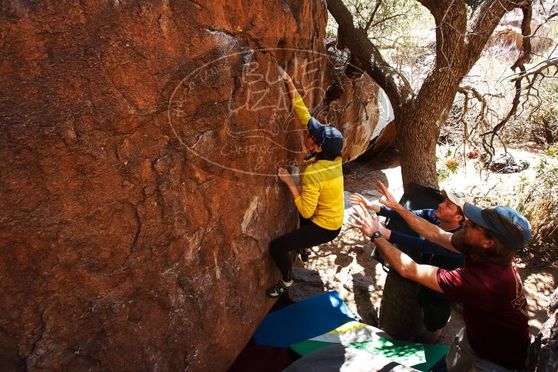 Bouldering in Hueco Tanks on 03/17/2019 with Blue Lizard Climbing and Yoga
Filename: SRM_20190317_1428330.jpg
Aperture: f/5.6
Shutter Speed: 1/320
Body: Canon EOS-1D Mark II
Lens: Canon EF 16-35mm f/2.8 L