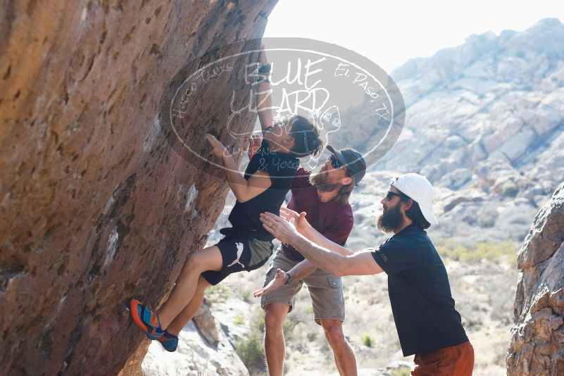 Bouldering in Hueco Tanks on 03/17/2019 with Blue Lizard Climbing and Yoga
Filename: SRM_20190317_1655380.jpg
Aperture: f/4.0
Shutter Speed: 1/320
Body: Canon EOS-1D Mark II
Lens: Canon EF 50mm f/1.8 II