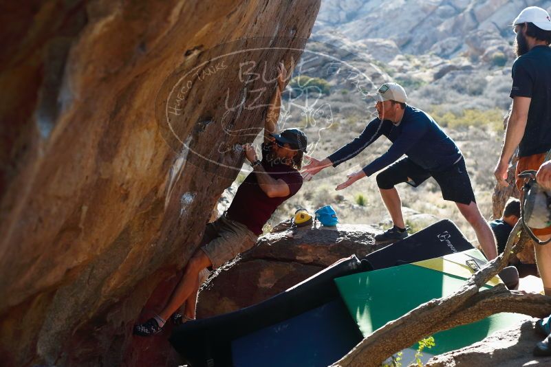 Bouldering in Hueco Tanks on 03/17/2019 with Blue Lizard Climbing and Yoga
Filename: SRM_20190317_1720260.jpg
Aperture: f/4.0
Shutter Speed: 1/250
Body: Canon EOS-1D Mark II
Lens: Canon EF 50mm f/1.8 II