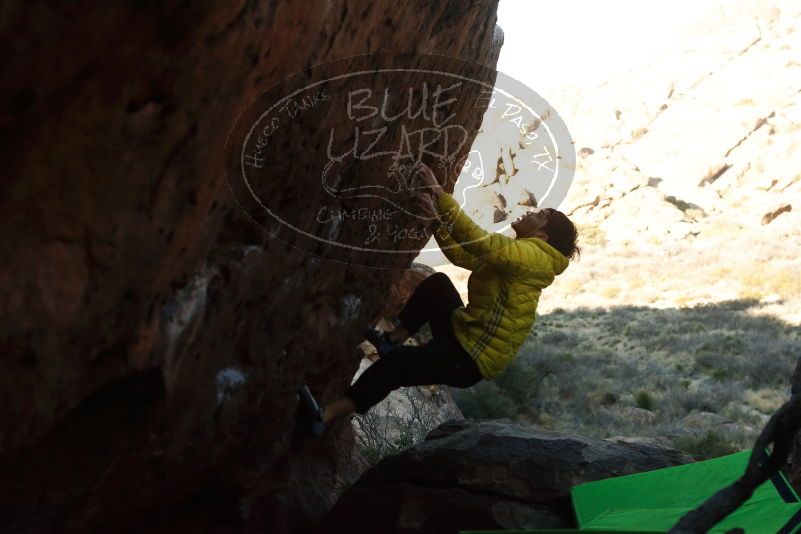 Bouldering in Hueco Tanks on 03/20/2019 with Blue Lizard Climbing and Yoga

Filename: SRM_20190320_0906370.jpg
Aperture: f/3.5
Shutter Speed: 1/1250
Body: Canon EOS-1D Mark II
Lens: Canon EF 50mm f/1.8 II