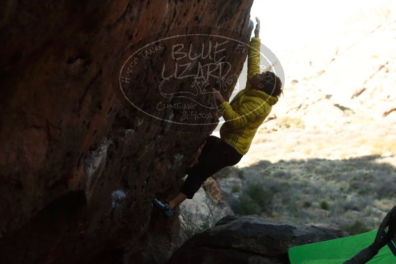 Bouldering in Hueco Tanks on 03/20/2019 with Blue Lizard Climbing and Yoga
Filename: SRM_20190320_0906371.jpg
Aperture: f/3.5
Shutter Speed: 1/1250
Body: Canon EOS-1D Mark II
Lens: Canon EF 50mm f/1.8 II