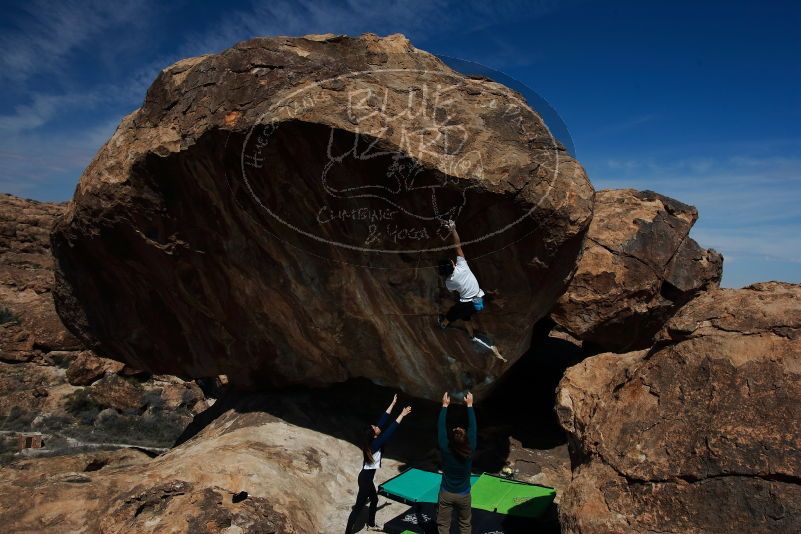 Bouldering in Hueco Tanks on 03/20/2019 with Blue Lizard Climbing and Yoga
Filename: SRM_20190320_1144540.jpg
Aperture: f/8.0
Shutter Speed: 1/250
Body: Canon EOS-1D Mark II
Lens: Canon EF 16-35mm f/2.8 L