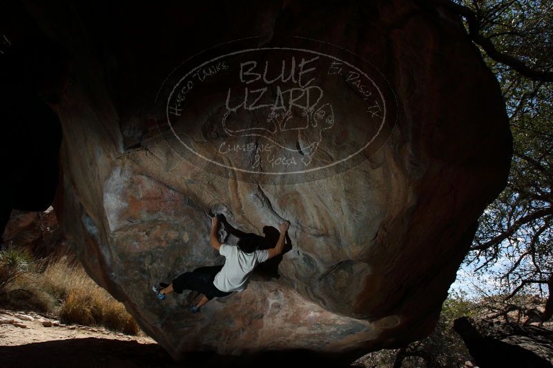 Bouldering in Hueco Tanks on 03/20/2019 with Blue Lizard Climbing and Yoga

Filename: SRM_20190320_1257150.jpg
Aperture: f/5.6
Shutter Speed: 1/250
Body: Canon EOS-1D Mark II
Lens: Canon EF 16-35mm f/2.8 L