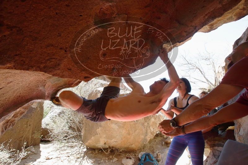 Bouldering in Hueco Tanks on 03/29/2019 with Blue Lizard Climbing and Yoga

Filename: SRM_20190329_1228270.jpg
Aperture: f/5.6
Shutter Speed: 1/320
Body: Canon EOS-1D Mark II
Lens: Canon EF 16-35mm f/2.8 L