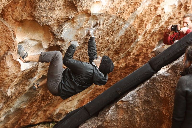 Bouldering in Hueco Tanks on 03/30/2019 with Blue Lizard Climbing and Yoga

Filename: SRM_20190330_1202560.jpg
Aperture: f/4.0
Shutter Speed: 1/250
Body: Canon EOS-1D Mark II
Lens: Canon EF 50mm f/1.8 II