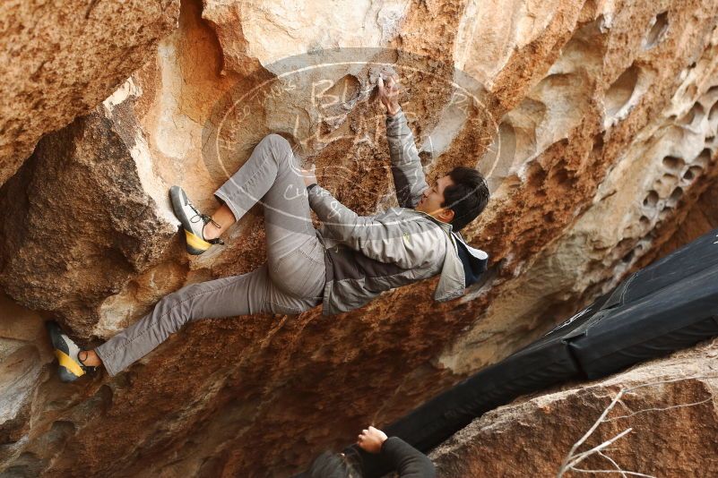 Bouldering in Hueco Tanks on 03/30/2019 with Blue Lizard Climbing and Yoga

Filename: SRM_20190330_1210430.jpg
Aperture: f/4.0
Shutter Speed: 1/800
Body: Canon EOS-1D Mark II
Lens: Canon EF 50mm f/1.8 II