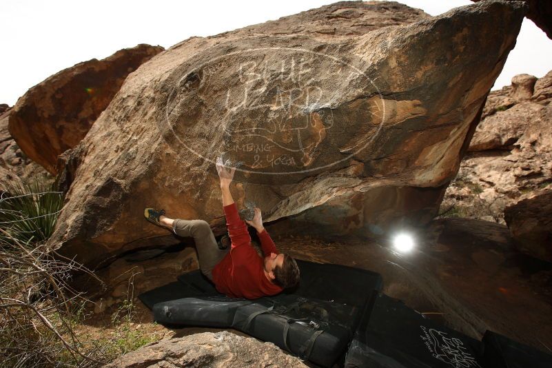 Bouldering in Hueco Tanks on 03/30/2019 with Blue Lizard Climbing and Yoga

Filename: SRM_20190330_1348480.jpg
Aperture: f/5.6
Shutter Speed: 1/250
Body: Canon EOS-1D Mark II
Lens: Canon EF 16-35mm f/2.8 L