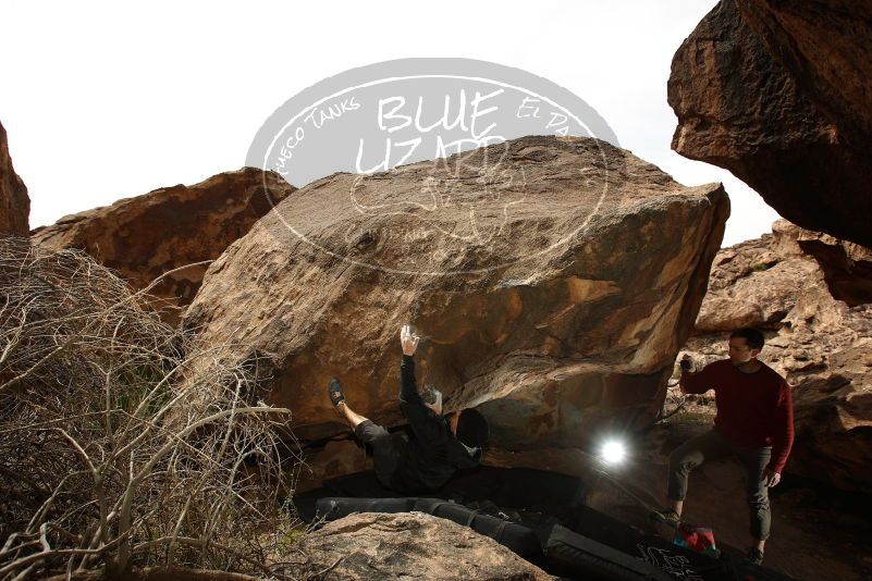 Bouldering in Hueco Tanks on 03/30/2019 with Blue Lizard Climbing and Yoga

Filename: SRM_20190330_1351150.jpg
Aperture: f/5.6
Shutter Speed: 1/250
Body: Canon EOS-1D Mark II
Lens: Canon EF 16-35mm f/2.8 L