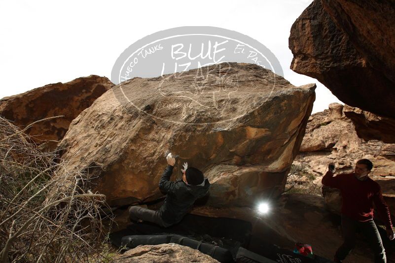 Bouldering in Hueco Tanks on 03/30/2019 with Blue Lizard Climbing and Yoga

Filename: SRM_20190330_1351230.jpg
Aperture: f/5.6
Shutter Speed: 1/250
Body: Canon EOS-1D Mark II
Lens: Canon EF 16-35mm f/2.8 L